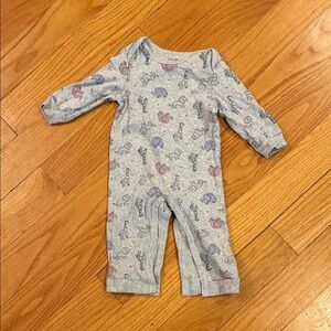 Little Me Gray Animal Pattern Footie